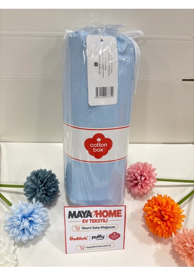 Cotton Box Deluxe Mavi Tensel Çift Kişilik Lastikli Çarşaf Seti 160x200+30 Çok Renkli