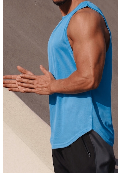 Genius Store Erkek Sporcu Atleti Sıfır Kol Tişört Fitness Gym Antrenman Tişörtü Ter Tutmayan Atlet Sıfırkol-2026 Mavi