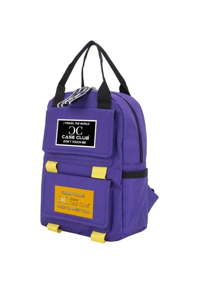 Case Club Okul Sırt Çantası Su Geçirmez Kumaş Yandan Cepli Mor