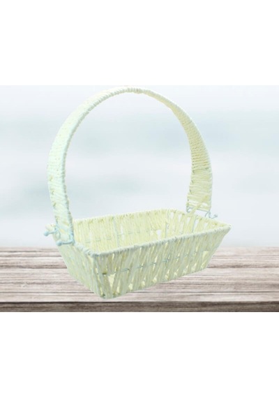 Saplı Dikdörtgen Sepet 24 Cm Küçük Boy Çok Renkli