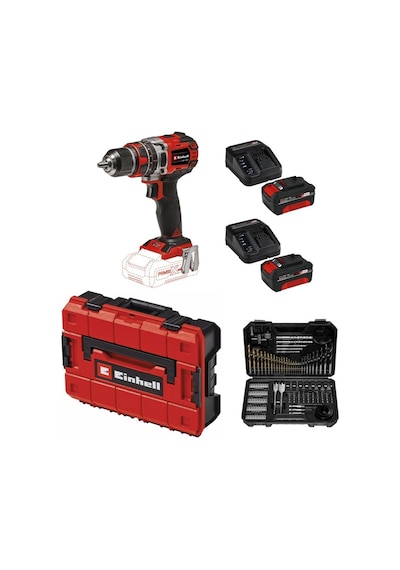 Einhell TP-CD 18/50 Li-I BL Solo Akülü Vidalama + 2 x 4 AH Akü Ve 103 Parça Uç Seti Çanta Dahil