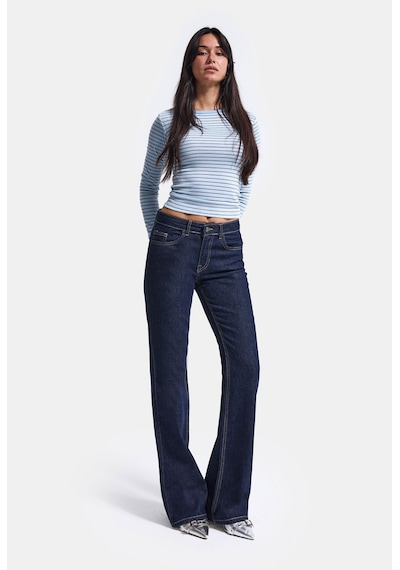 Kadın Selvedge 7w5-50 Mid Rise Flare Fit Denim Jean Lacivert