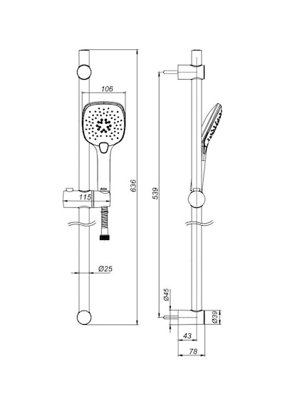 Eca İcon 102146080 Banyo Hareketli Sürgülü Duş Seti Üst Takımı Krom Eca İcon 102146080 Banyo Hareketli Sürgülü Duş Seti Üst Takımı Krom