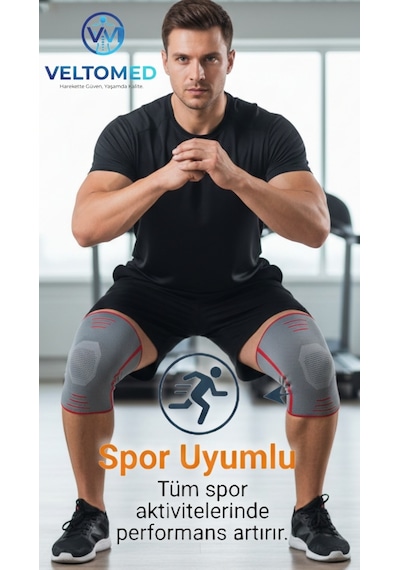 Veltomed 3D Örme Sporcu Dizlik Diz Koruyucu 2'li