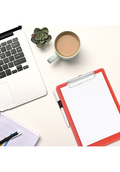 Sekreterlik,a5 Küçük Boy,kapaksız,a5 Clipboard Vegan Suni Deri,17,5x24,5 Cm.,kırmızı