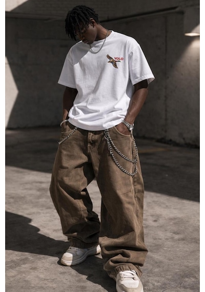 Yolo Street Yolo Preserve It Baskılı Oversize Beyaz Tişört %100 Pamuk Unisex Beyaz