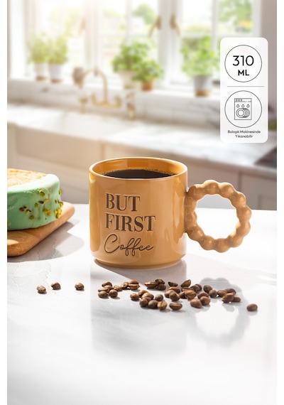 Emsan But First Coffee Krem Rengi Kupa 310 Ml Krem