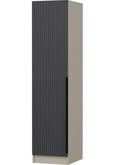 Minar Kale 1 Kapaklı Dolap Çizgili Mebran 190cm - Kumtaşı/antrasit - Askılıklı Çok Renkli Minar Kale 1 Kapaklı Dolap Çizgili Mebran 190cm - Kumtaşı/antrasit - Askılıklı Çok Renkli