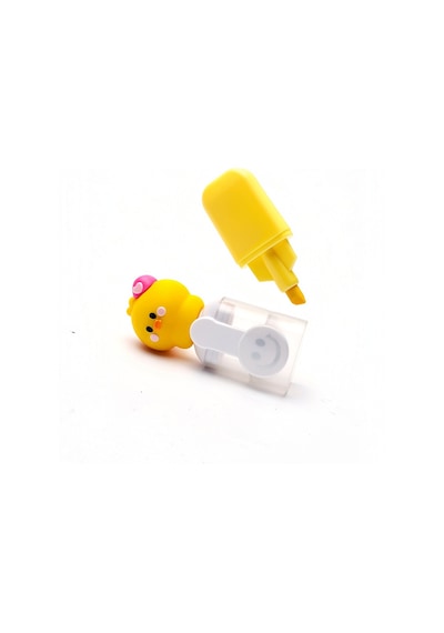 Sevimli Figür Başlıklı Mini Fosforlu Keçeli Kalem-6lı Set-fosfor09