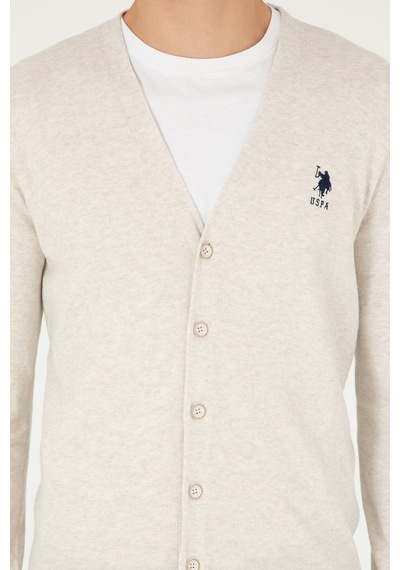 U.s. Polo Assn. Erkek Taş Melanj Hırka Triko 50293531-vr225 Taş Melanj