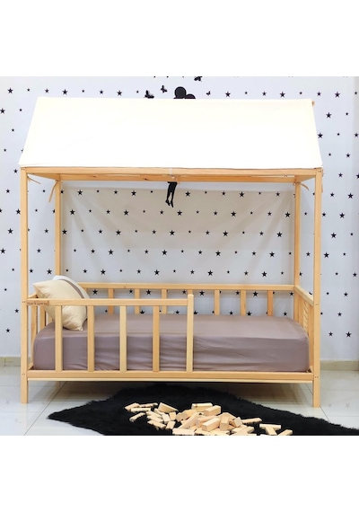 Markaawm Montessori Yatak Çocuk Yatak Karyola Manavgat Bej Çatılı Akçaağaç