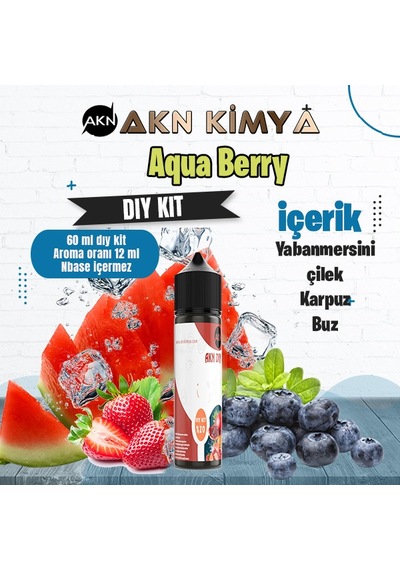 Aquaberry Dıy Kit Yabanmersini Çilek Karpuz Buz Gıda Aroması %20 Oranda Aroma İçerir Hazır Değildir 60 Ml