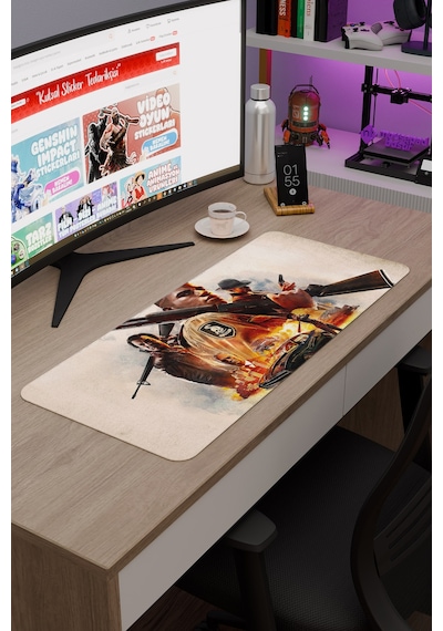 Mafia Kaymaz Dikişli Kauçuk Oyuncu Mousepad V3 - 70x30 Xl Gaming Mouse Pad Fare Altlığı