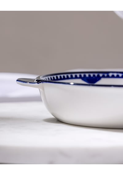 Madame Coco Reve Bleu Orva Manon Yuvarlak Tabak - 19 Cm - Mavi/beyaz 8684427225905 Çok Renkli