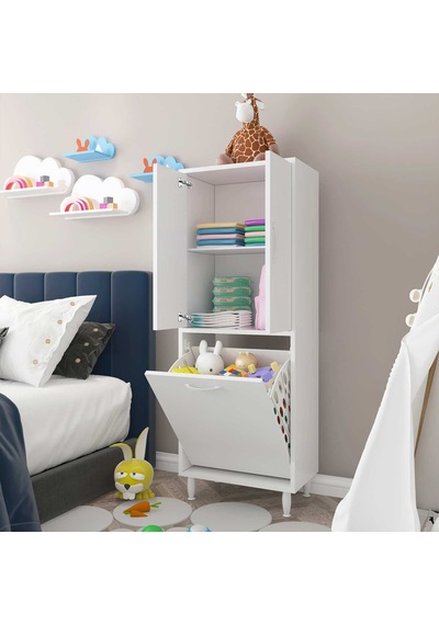 Alkurhome Modilayn Loretta New 50X140 Cm Oyuncak Dolabı, Düzenleyici Çamaş Beyaz