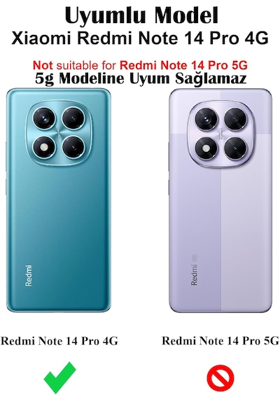 Xiaomi Redmi Note 14 Pro Kılıf Kamera Korumalı Şeffaf Silikon