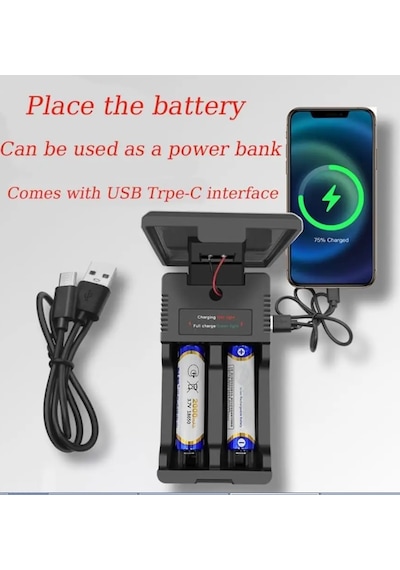 18650 Fener Şarj Aleti Güneş Enerjili Ve Powerbank