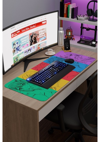 Fairy Tail Anime V5 - 90x40 Xxl Gaming Kauçuk Kaymaz Taban Mouse Pad Fare Altlığı