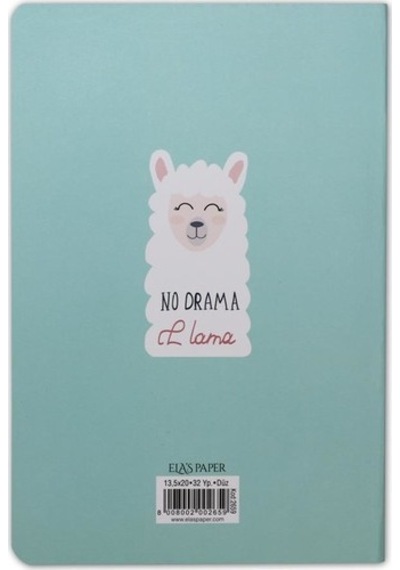 Ela's Paper Lama Çizgisiz Defter Mavi