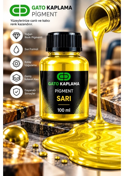 Gato Kaplama Solvent Bazlı Transparan Sıvı Pigment Boya 100 Ml Sarı Renk Renklendirici