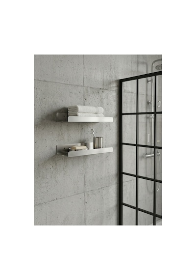 Yapışkanlı / Vidalı Banyo Mutfak Rafı 2'li Set - Su Tahliyeli Ve Lif Askılı Organizer Mat Siyah