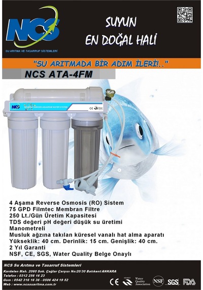 Ncs Ata 4Fm Akvaryum Tipi Su Arıtma Cihazı