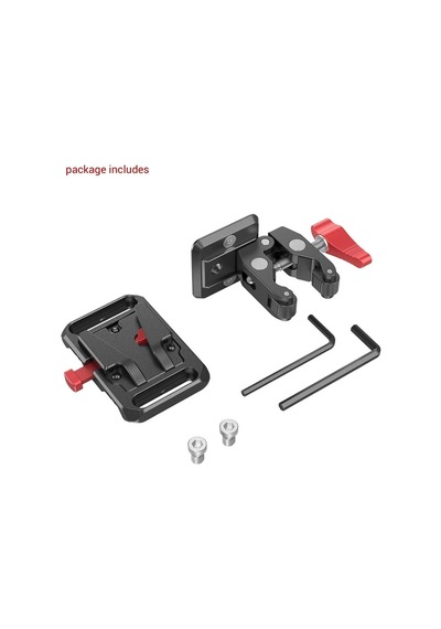 Smallrig 2989 Yengeç Şekilli Kelepçeli Mini V Montajlı Akü Plakası