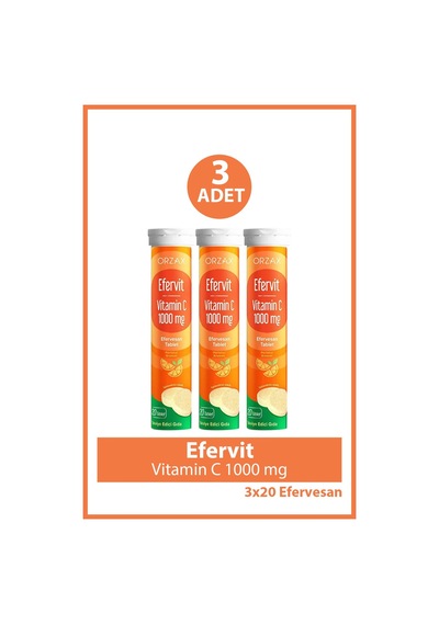 Efervit Vitamin C 1000 Mg 20 Efervesan Tablet 3 Adet