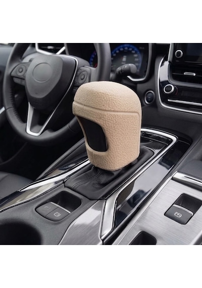 Toyota Uyumlu Silikonlu Otomatik Vites Topuzu Koruyucu Kılıfı Bej Diğer
