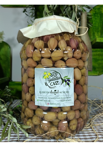 Aydın Yöresi Manzalina Cinsi Sofralık Tatlandırılmış Çizik Zeytin 3 Kg