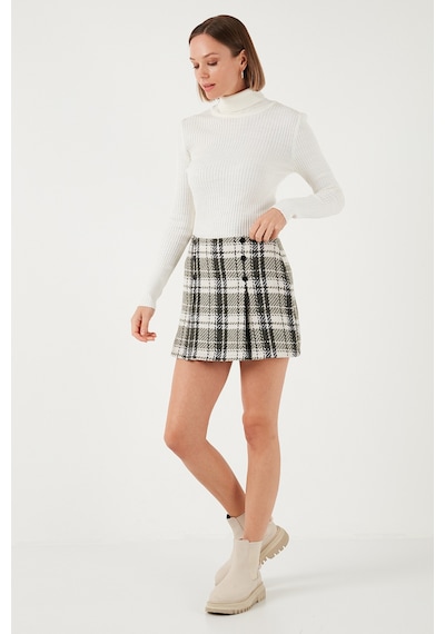 Lela Regular Fit Kışlık Tüvit Mini Bayan Şort Etek 611Et0020 Haki