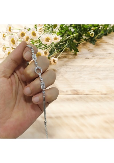 Modahilye 925 Ayar Orjinal Gümüş Ayyıldız Bileklik Künye Gümüş