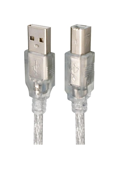 5 Metre 1316 2.0v Şeffaf Kaliteli, Uzun Ömürlü Kullanım Usb Yazıcı Kablosu 5 Metre