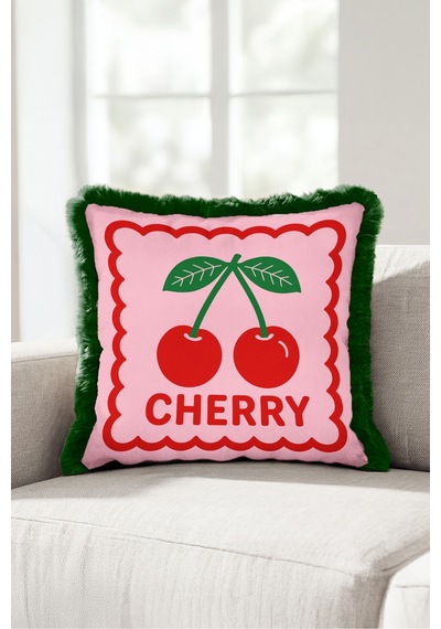 Cherry Temalı Pop Art Retro Saçaklı Yastık Kılıfı-meyve Figürlü Bohem Pembe Püsküllü Kırlent Kılıfı Serin Esinti Halo Cherry Temalı Pop Art Retro Saçaklı Yastık Kılıfı-meyve Figürlü Bohem Pembe Püsküllü Kırlent Kılıfı Serin Esinti Halo