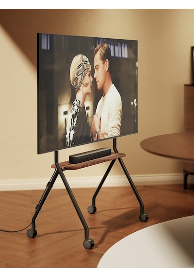 Tekerlekli Şövale Tv Standı 49-80 Inç Raflı 50 Kg Taşıma Kapasiteli Mobil Tv Sehpası Siyah Tekerlekli Şövale Tv Standı 49-80 Inç Raflı 50 Kg Taşıma Kapasiteli Mobil Tv Sehpası Siyah
