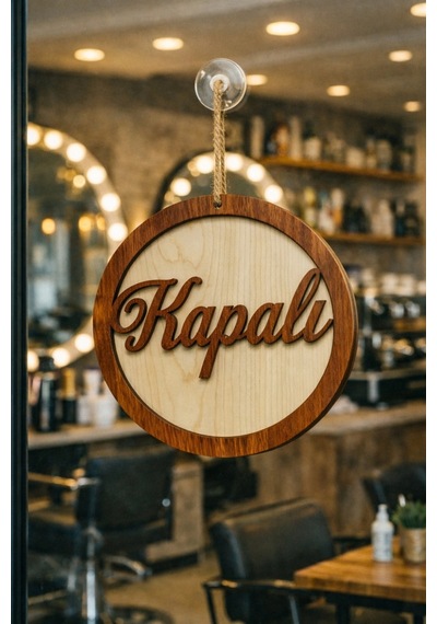 Yuvarlak Model 3d Açık-kapalı Tabelası - Akçaağaç