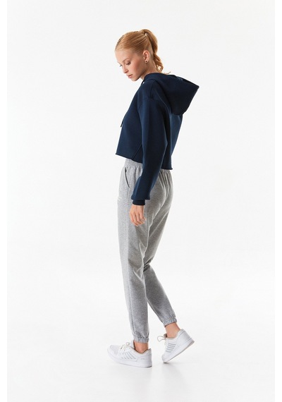 Fullamoda Yazı Baskılı Beli Lastikli Jogger Eşofman Altı 24mgb7767210133-gri Gri