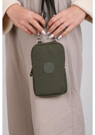Baginn Klinkır Kumaş Mini Çapraz Askılı Kadın Cep Telefonu Çantası Mini Cüzdan Çanta 20 10 Cm Su İtici Yeşil