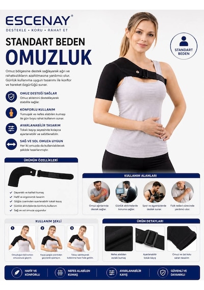 Standart Beden Omuzluk Omuz Destekleyici Omuz Destekleme Bandajı