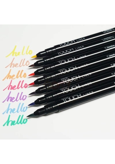 Touch Liner Brush Çizim Kalemi Fırça Uçlu 7 Renk Set