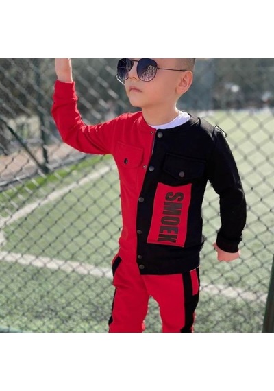Erkek Çocuk Ceketli Kırmızı Spor Takım
