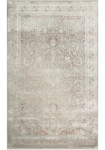 Hoom Rugs Babylon Bbl 02 Rayon Viskon Eskitme Desenli Gri Vintage Salon Halısı Gri