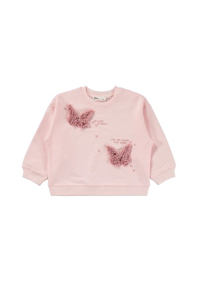 Civil Girls Kelebek Nakışlı 2-5 Yaş Eşofman Takımı - Pembe