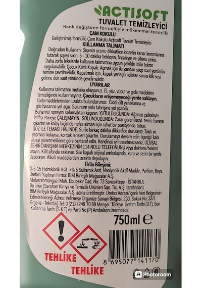 Çam Kokulu Renk Değiştiren Tuvalet Temizleyici 750 Ml X 4 Adet