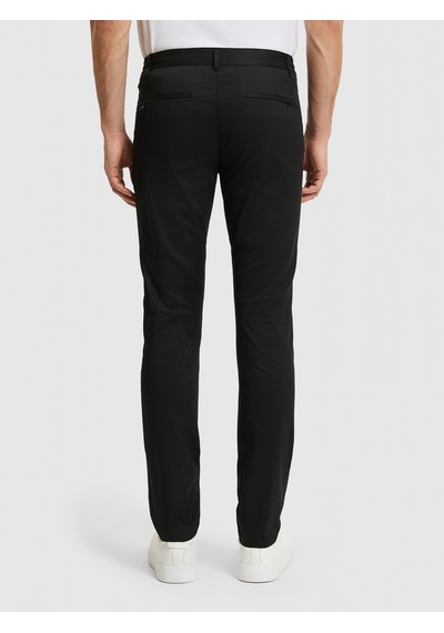 Cacharel Siyah Slim Fit Pamuk Karışımlı Beli Lastikli Kanvas Pantolon