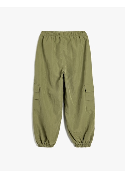 Koton Jogger Paraşüt Pantolon Cep Detaylı Beli Lastikli Haki 5wkg40054aw Haki