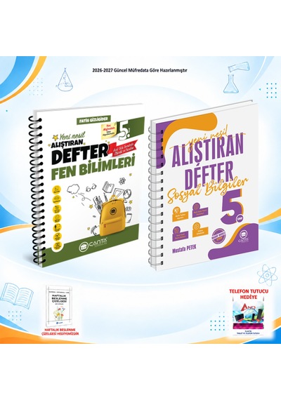 Çanta Yayınları 2026-2027 5. Sınıf Tüm Dersler 2 Kitap Fen-sos Defter Set