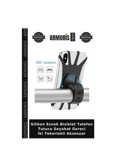 Silikon Esnek Bisiklet Telefon Tutucu Seyahat Gereci İki Tekerlekli Aksesuar