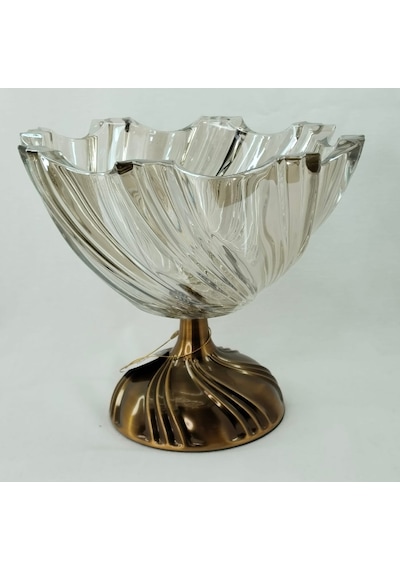 Güven Home Store Açık Bal Rengi Kristal Diagonal Oyma Desenli Büyük Boy Gondol