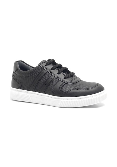 Hakiki Deri Siyah Erkek Çocuk Spor Okul Ayakkabı Sneaker